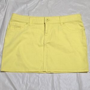 Twik By Simon Yellow Denim Mini Skirt US 11
